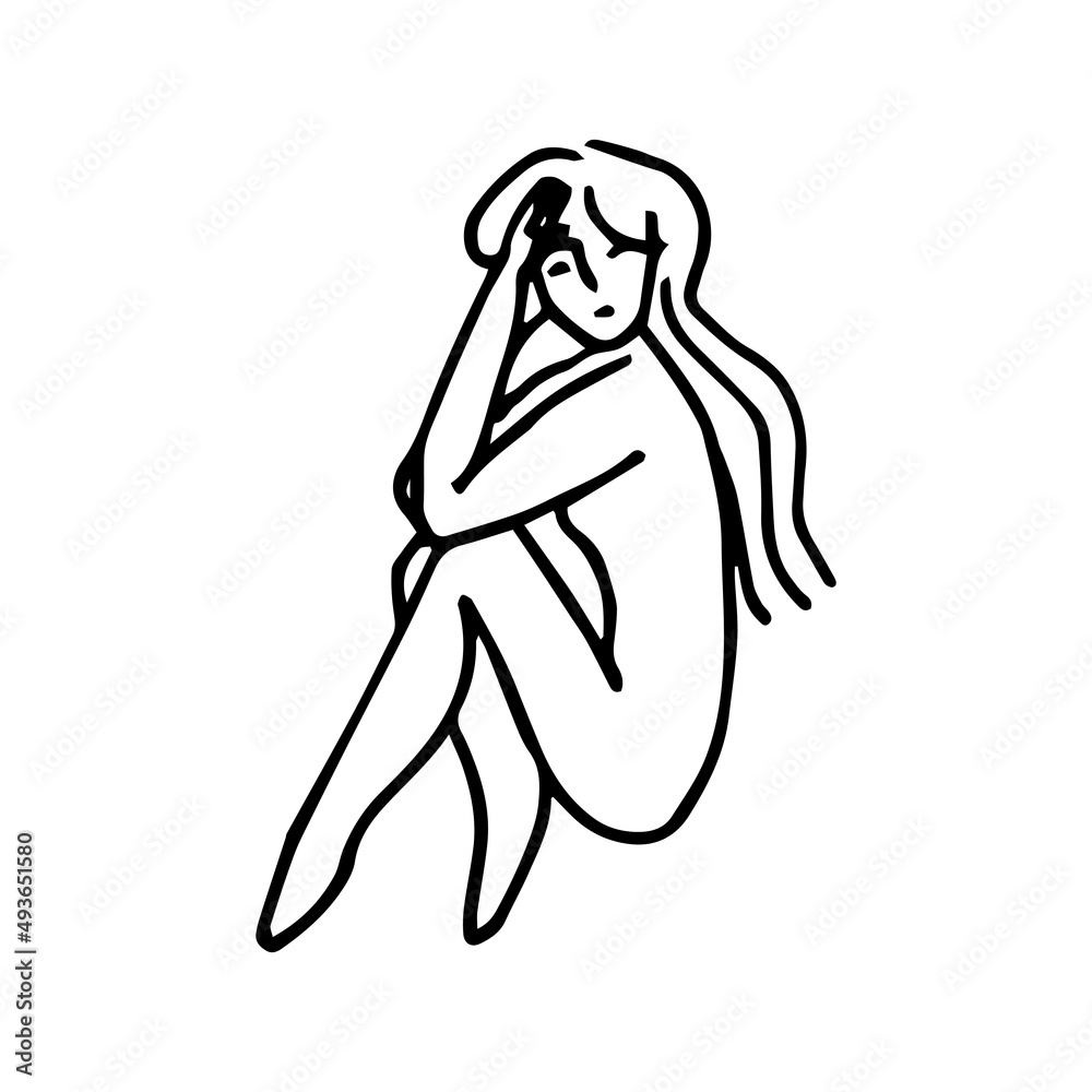 Illustration of a beautiful woman posing. Boho surreal art designs for logos and symbols Illustration of a beautiful woman posing. Boho surreal art designs for logos and symbols