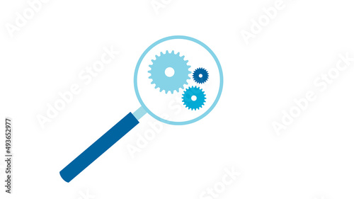 analisi, controllo, lente di ingrandimento, ingranaggi, meccanica, 