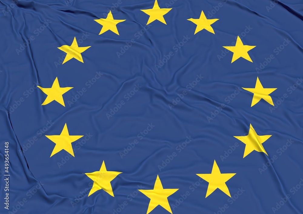 3d rendering of an flag of Europe 3d rendering of an flag of Europe