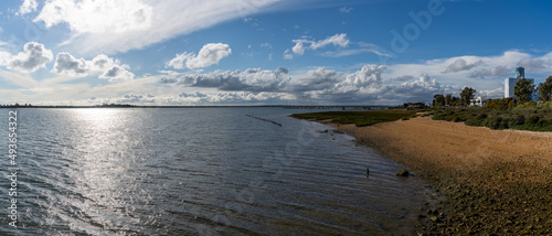 panorama view of the Odiel River estuary and marshlands in Huelva photo