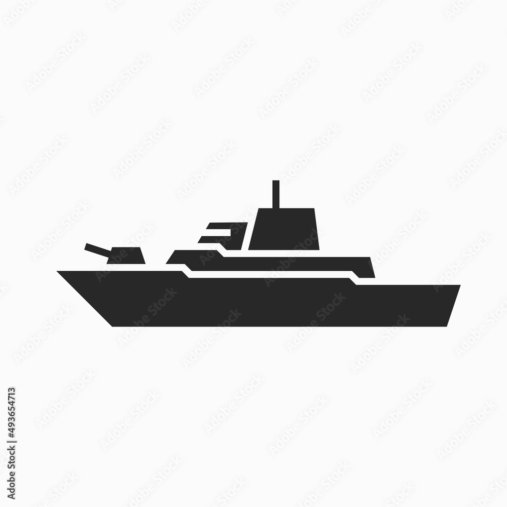 destroyer icon. navy warship and marine symbol. isolated vector image