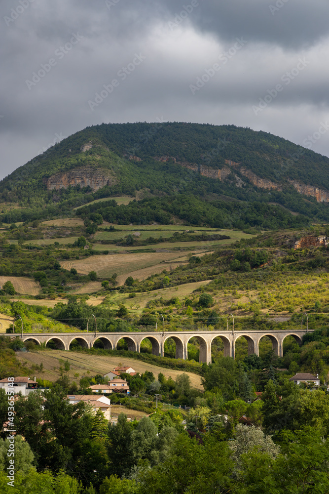 Landscape  near Compeyre, Midi-Pyrenees, Departement Aveyron, France