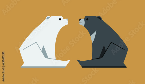 シロクマとツキノワグマ