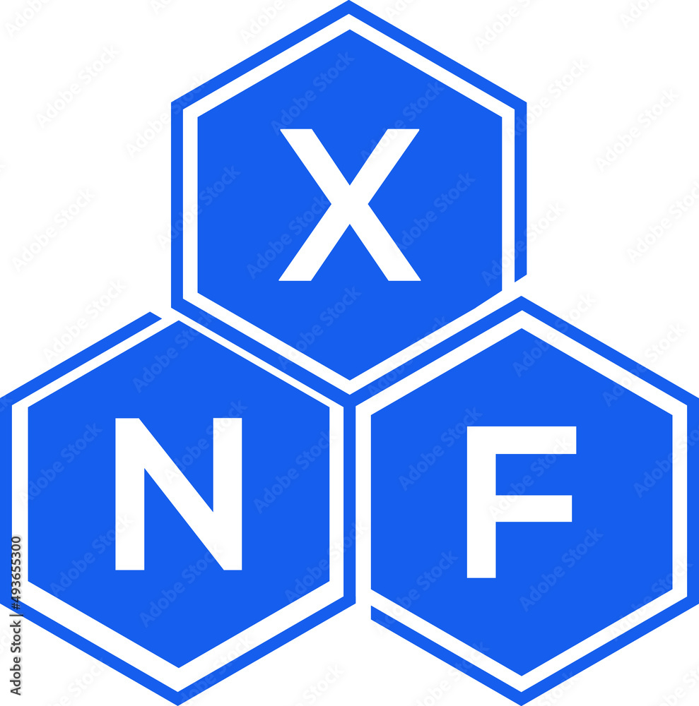 Fototapeta premium XNF letter logo design on White background. XNF creative initials letter logo concept. XNF letter design. 