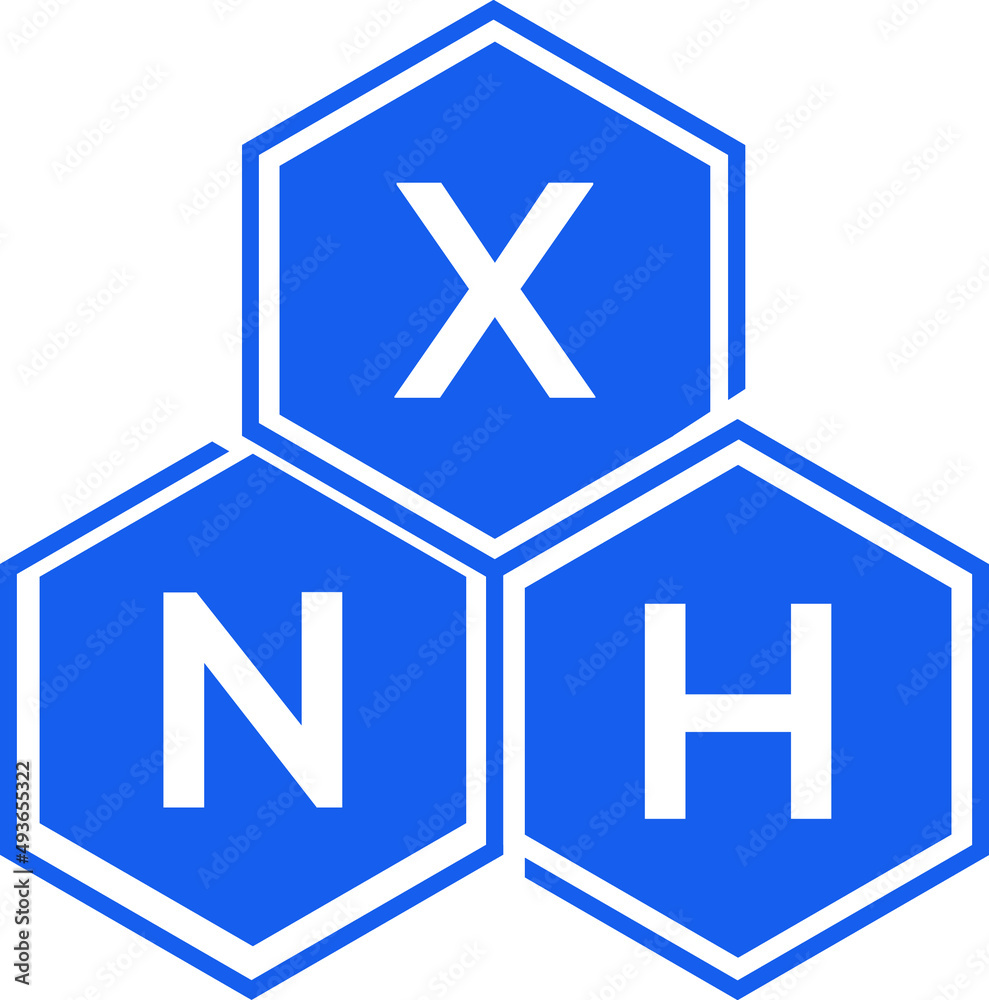 Obraz premium XNH letter logo design on White background. XNH creative initials letter logo concept. XNH letter design. 
