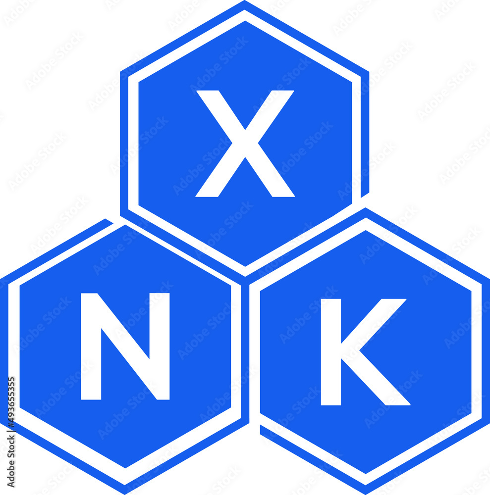 Obraz premium XNK letter logo design on White background. XNK creative initials letter logo concept. XNK letter design. 