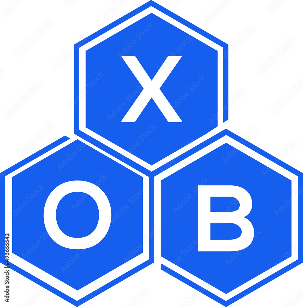 XOB letter logo design on White background. XOB creative initials letter logo concept. XOB letter design. 