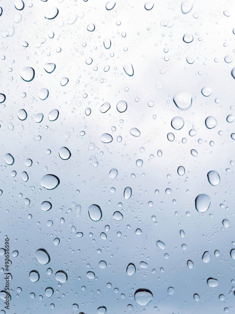 Water drops on blue Water drops on blue