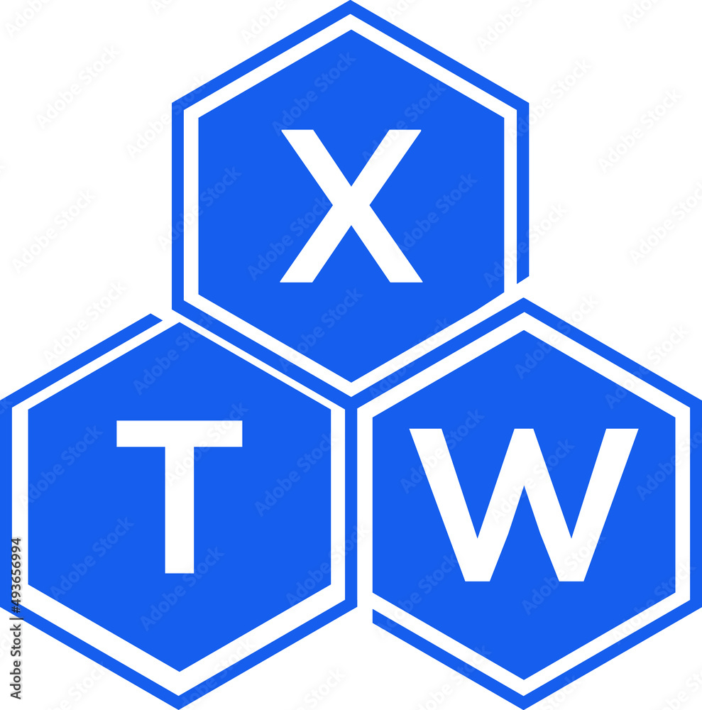 Obraz premium XTW letter logo design on White background. XTW creative initials letter logo concept. XTW letter design. 