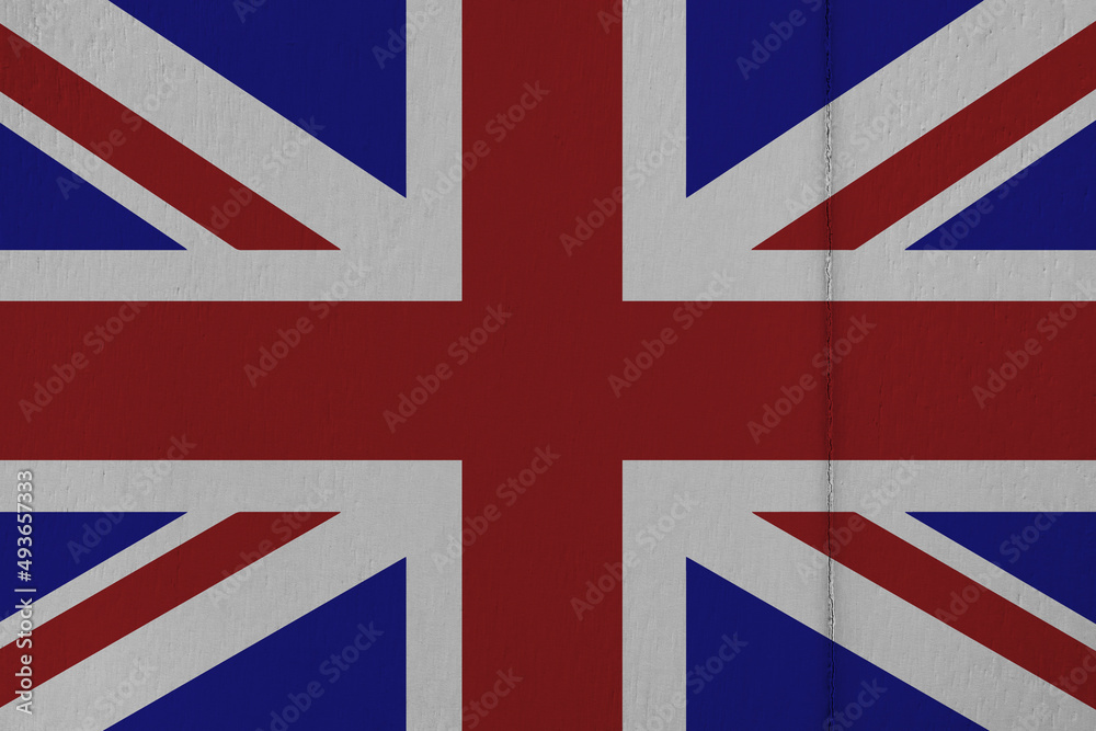 Fototapeta premium Patriotic wooden background in colors of national flag. United Kingdom
