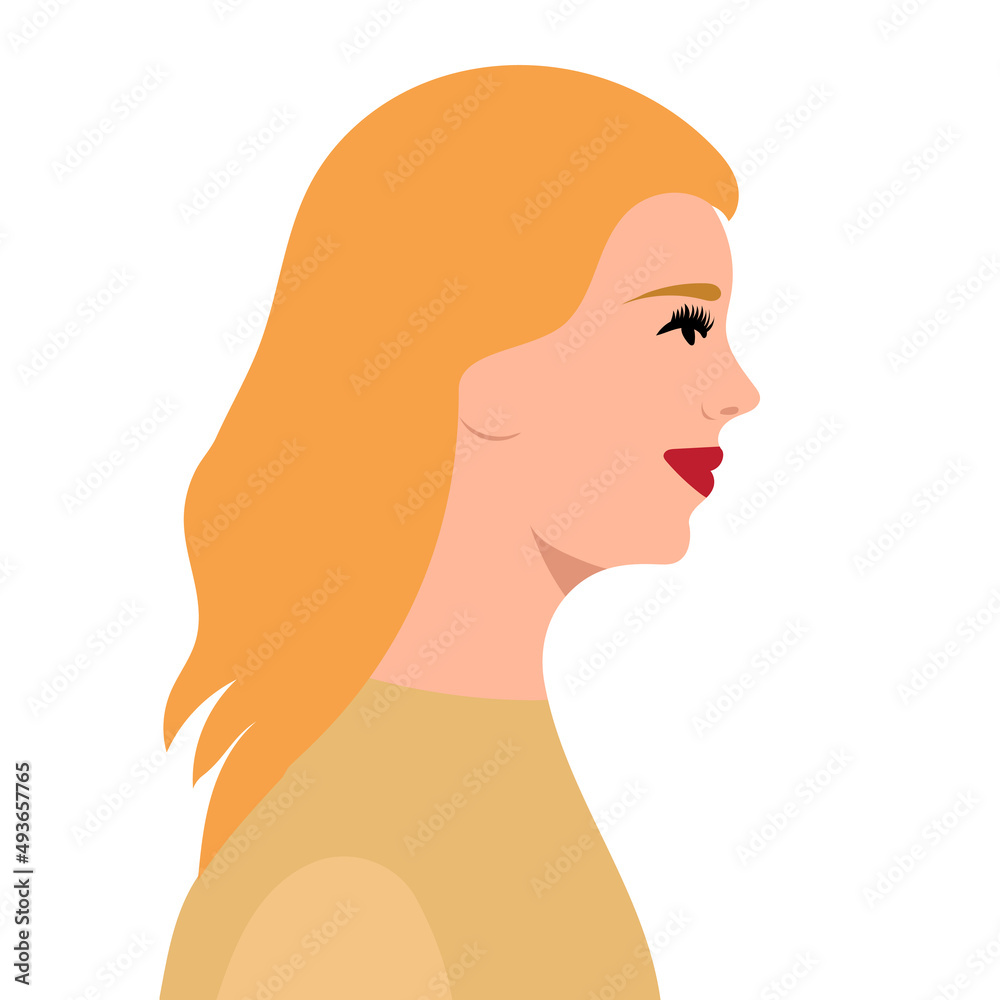 portrait woman flat design, isolated