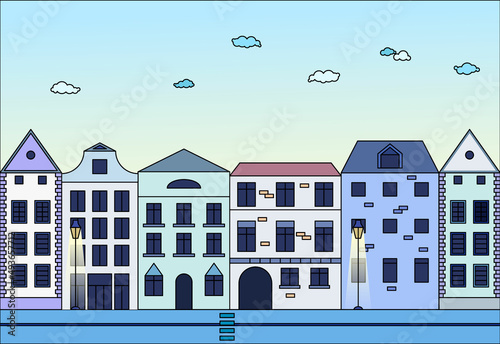 Vector illustration in simple minimalistic geometric flat style