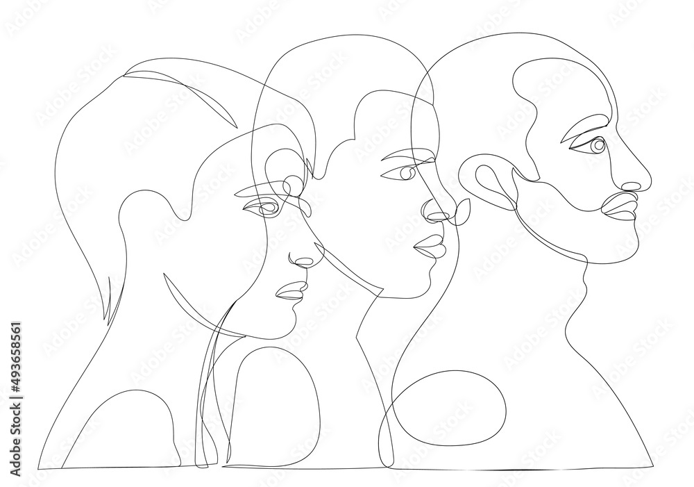 men one line drawing vector, isolated men one line drawing vector, isolated