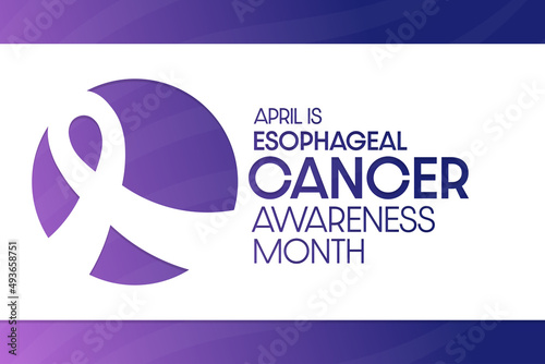 April is Esophageal Cancer Awareness Month. Vector illustration. Holiday poster.