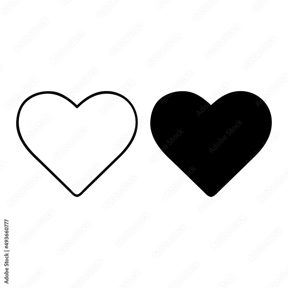 Heart icon set. Love sign isolated on a background, vector Heart icon set. Love sign isolated on a background, vector