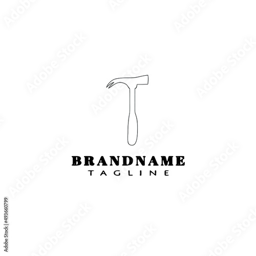 hammer logo template icon black design vector illustration