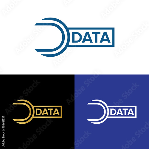 letter d logo in mono line style, tech letter d logo, fast letter d logo template.
