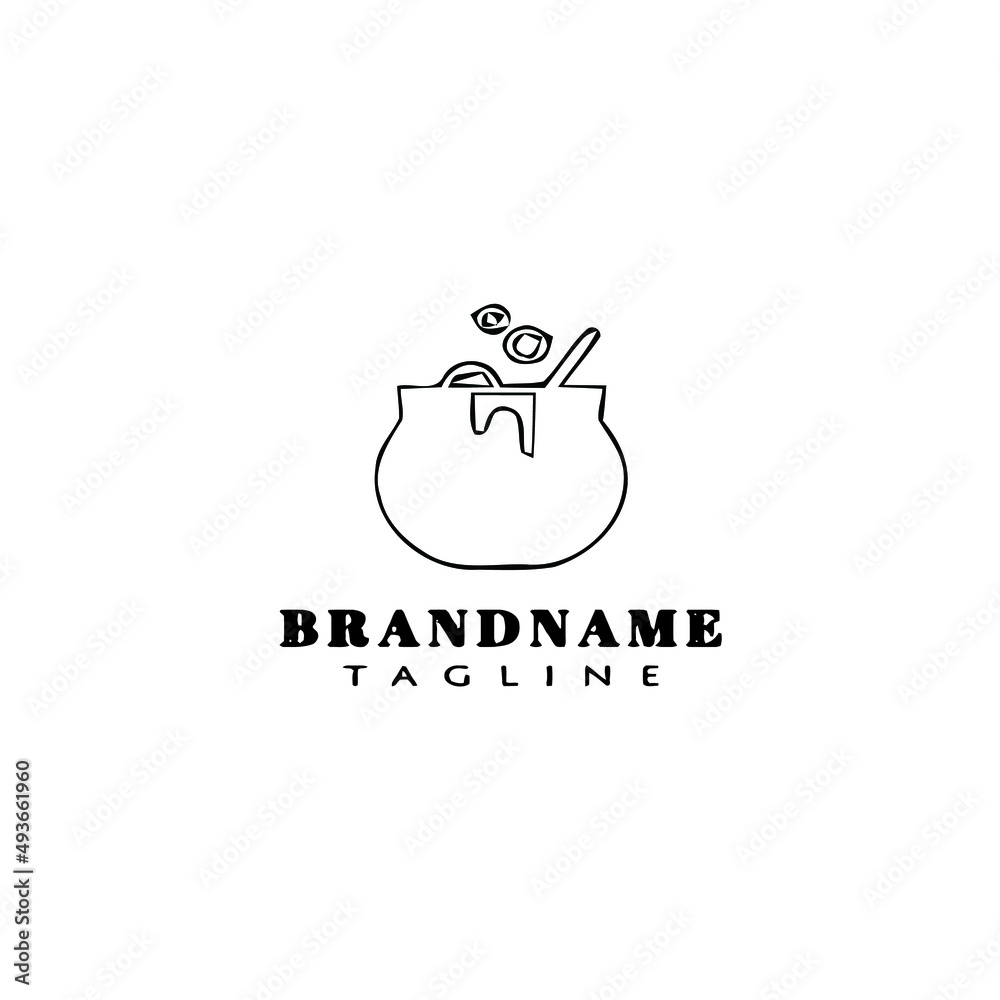 witch cauldron with bubbling green liquid logo cartoon icon design template black isolated vector illustration witch cauldron with bubbling green liquid logo cartoon icon design template black isolated vector illustration