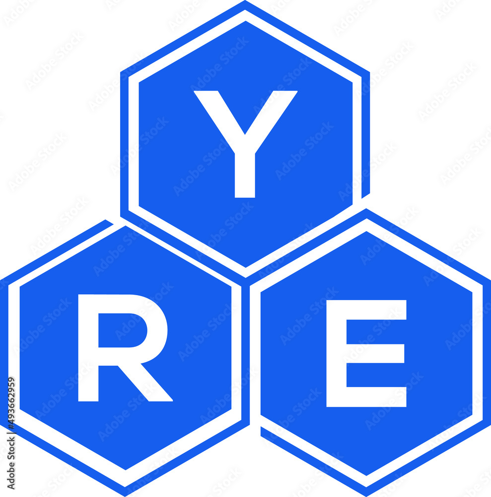 YRE letter logo design on White background. YRE creative initials letter logo concept. YRE letter design. YRE letter logo design on White background. YRE creative initials letter logo concept. YRE letter design.