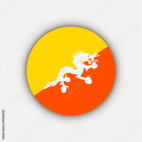 Country Bhutan. Bhutan flag. Vector illustration.