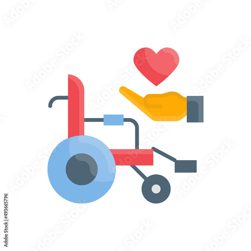 Disabled AID Vector Flat Icon design illustration. EPS 10 File on White background