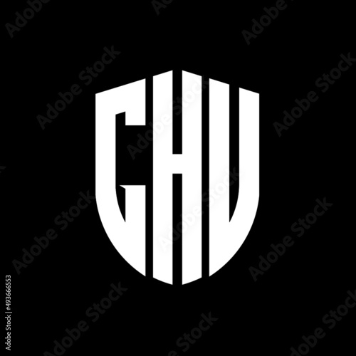 GHU letter logo design. GHU modern letter logo with black background. GHU creative  letter logo. simple and modern letter logo. vector logo modern alphabet font overlap style. Initial letters GHU  photo