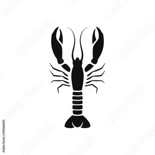 lobster silhouette vector design for logo icons
