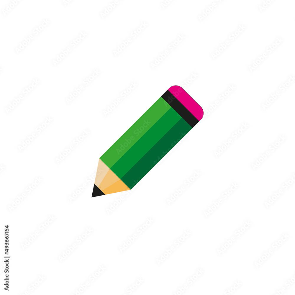 Pencil icon. Simple flat vector illustration on a white background Pencil icon. Simple flat vector illustration on a white background