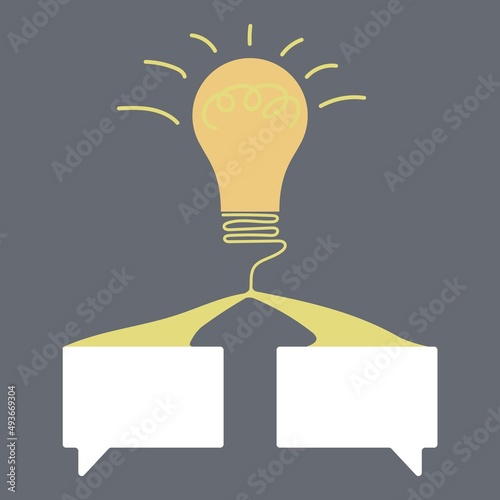 abstract visualization of creating an idea in a team