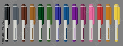 Colorful marker pens set vector © Ирина Михайлова