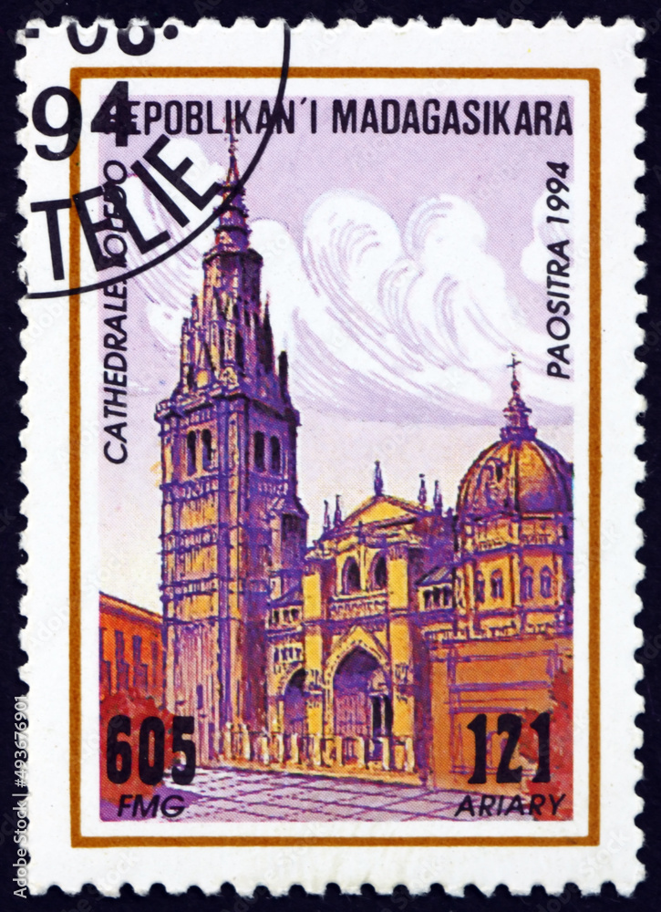 Postage stamp Malagasy 1995 Toledo Cathedral, Spain