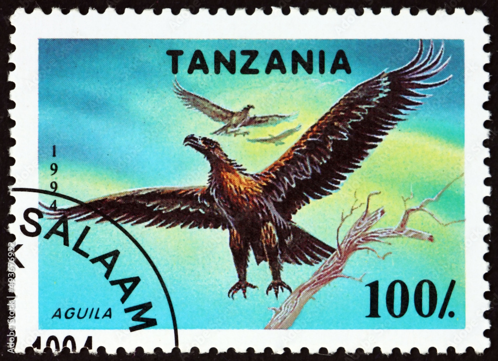 Postage stamp Tanzania 1994 tawny eagle, bird of prey