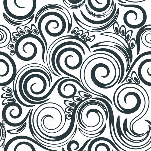Vector seamless abstract pattern with spiral element
