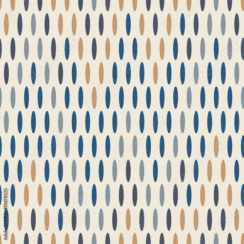 Calm blue geometric dot seamless pattern in coastal color. Modern marine vector background with isolated shape motif. Patterned ocean blu beach house home decor tile swatch.