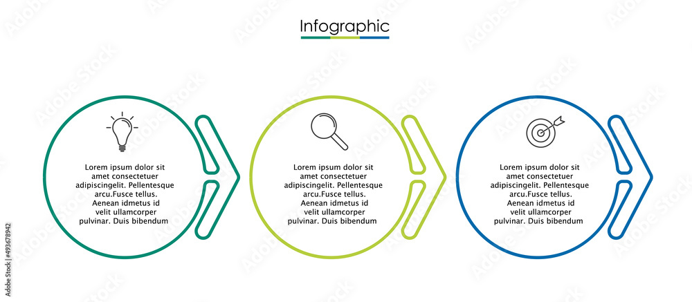 Vector infographic template with three steps or options. Illustration presentation with line elements icons. Business concept design can be used for web, brochure, diagram Vector infographic template with three steps or options. Illustration presentation with line elements icons. Business concept design can be used for web, brochure, diagram