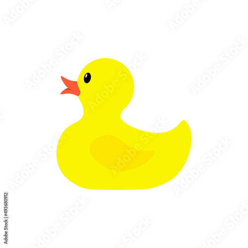 Yellow rubber duck icon. Vector illustration. Isolated.