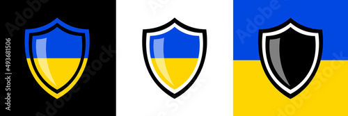 Free Download Shield in colors of national flag of Ukraine - Ukrainian defense, army and armed forces. Vector illustration. - GFXLoad
