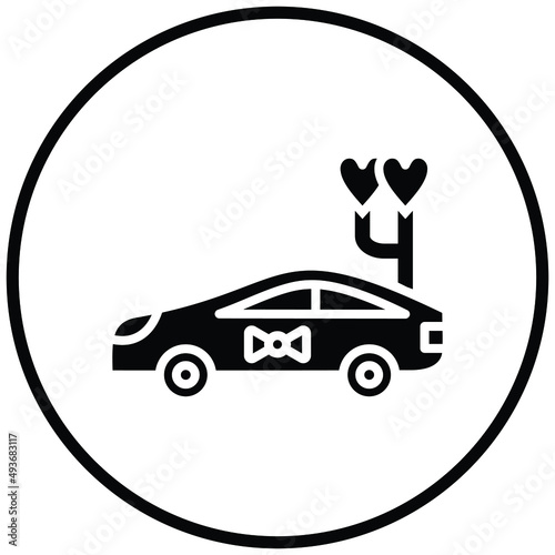 Wedding Car Icon Style