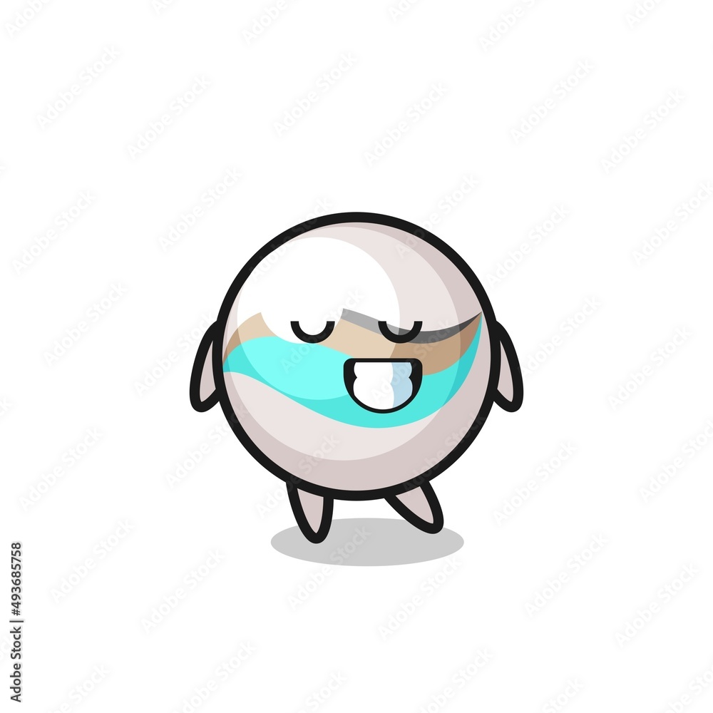 marble toy cartoon illustration with a shy expression marble toy cartoon illustration with a shy expression