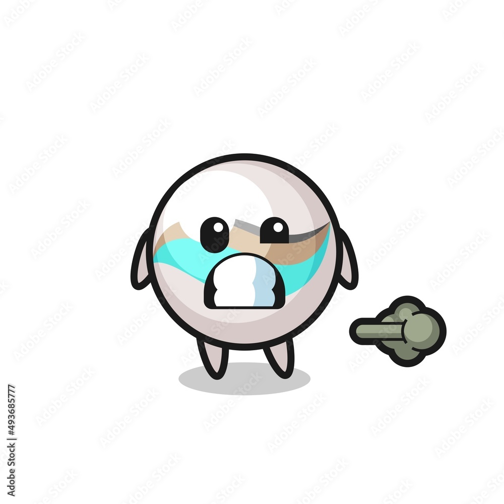 the illustration of the marble toy cartoon doing fart the illustration of the marble toy cartoon doing fart