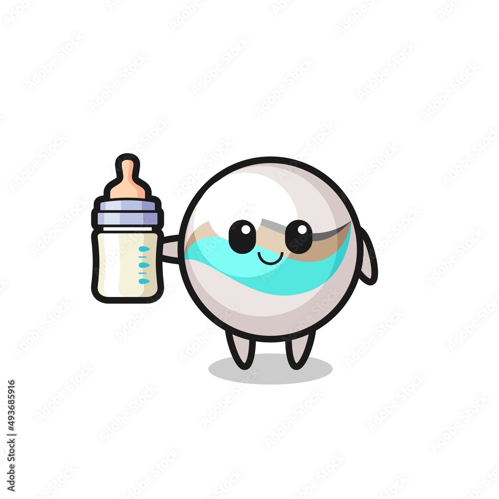 Fototapeta premium baby marble toy cartoon character with milk bottle