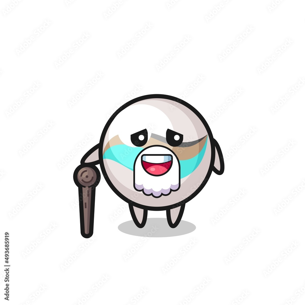 cute marble toy grandpa is holding a stick cute marble toy grandpa is holding a stick