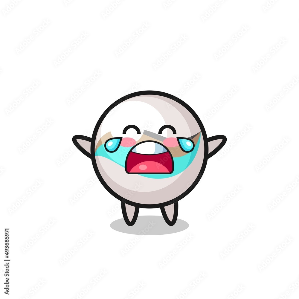 the illustration of crying marble toy cute baby