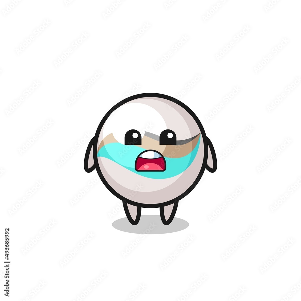 marble toy illustration with apologizing expression, saying I am sorry