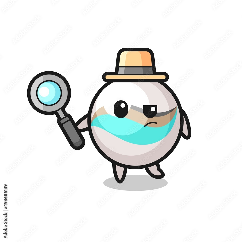 marble toy detective character is analyzing a case marble toy detective character is analyzing a case