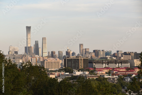 Beijing city skyline at sunset