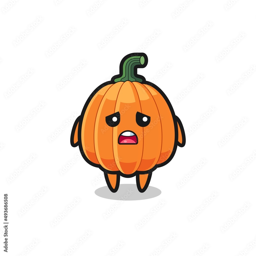 Obraz premium disappointed expression of the pumpkin cartoon