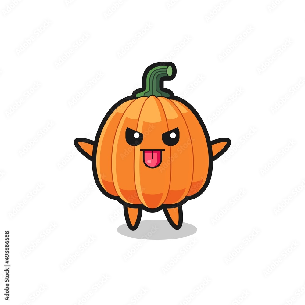 Obraz premium naughty pumpkin character in mocking pose