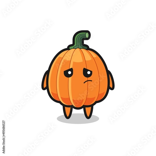 the lazy gesture of pumpkin cartoon character
