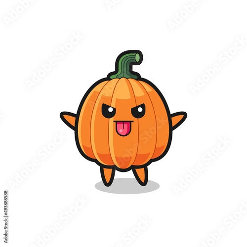naughty pumpkin character in mocking pose